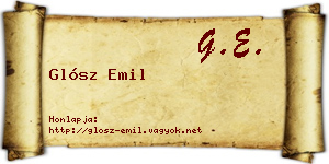 Glósz Emil névjegykártya